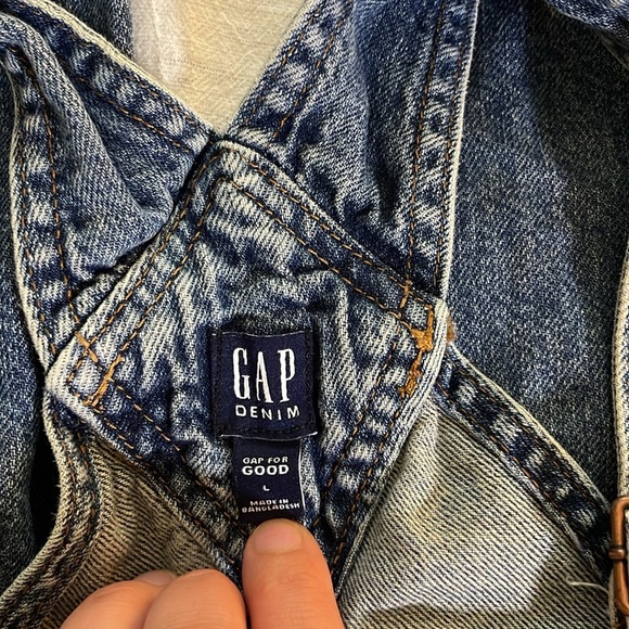 Gap kids distressed full length overalls - sz LG- perfect condition - never worn - Picture 4 of 4